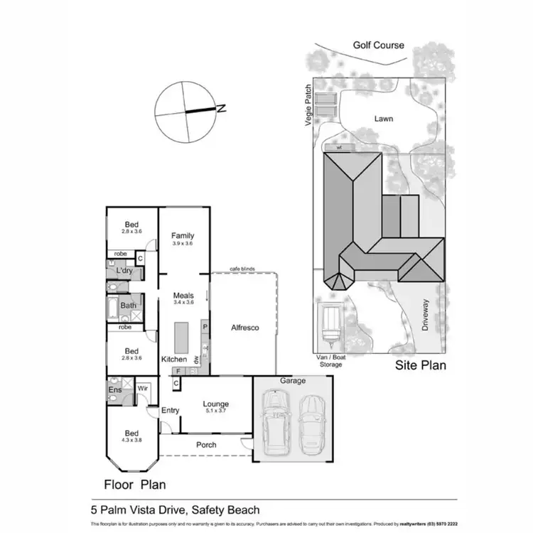 Floorplan of Homely house listing, 5 Palm Vista Drive, Safety Beach VIC 3936