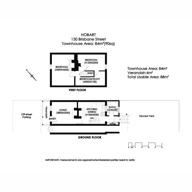 Floorplan of Homely townhouse listing, 132 Brisbane Street, Hobart TAS 7000
