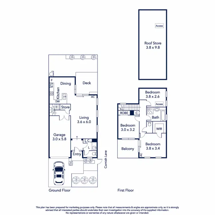 Floorplan of Homely townhouse listing, 23 Neale Street, Kensington VIC 3031