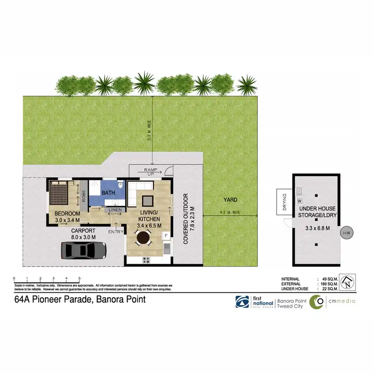 Floorplan of Homely semi-detached listing, 64a Pioneer Parade, Banora Point NSW 2486