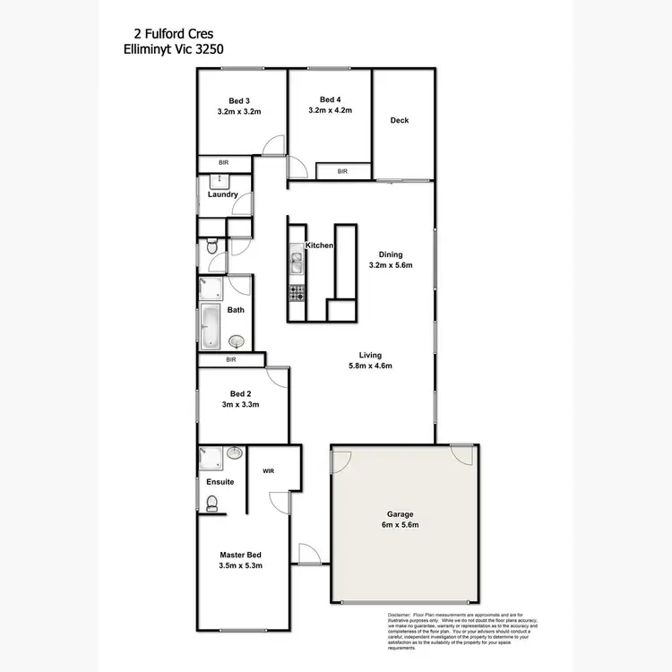 Floorplan of Homely house listing, 2 Fulford Crescent, Elliminyt VIC 3250