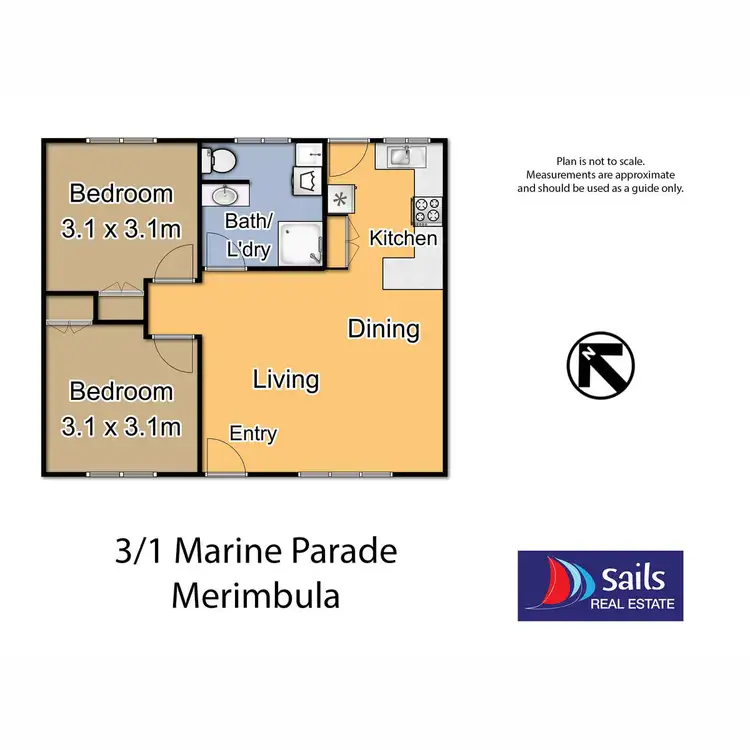 Floorplan of Homely unit listing, 3/1 Marine Parade, Merimbula NSW 2548