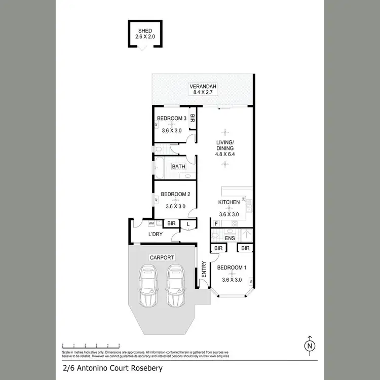 Floorplan of Homely semi-detached listing, 1/26 Antonino Drive, Rosebery NT 832