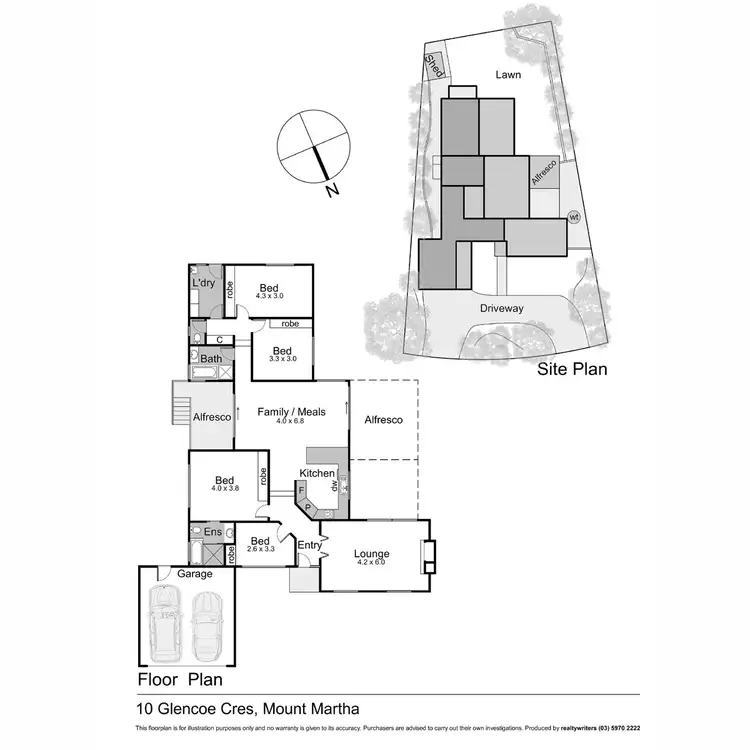 Floorplan of Homely house listing, 10 Glencoe Crescent, Mount Martha VIC 3934