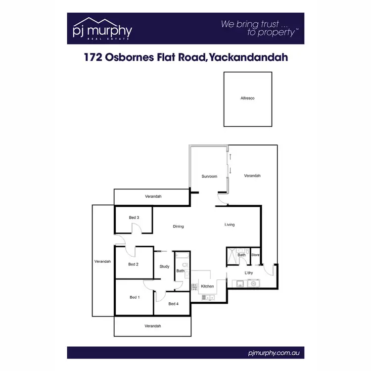Floorplan of Homely rural property listing, 172 Osbornes Flat Road, Yackandandah VIC 3749