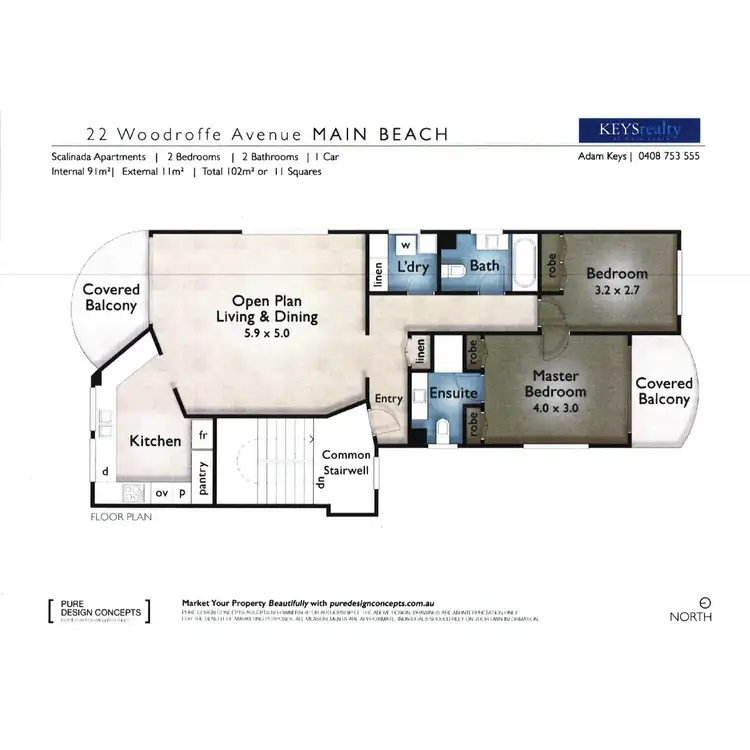 Floorplan of Homely apartment listing, 16/22 Woodroffe Avenue, Main Beach QLD 4217