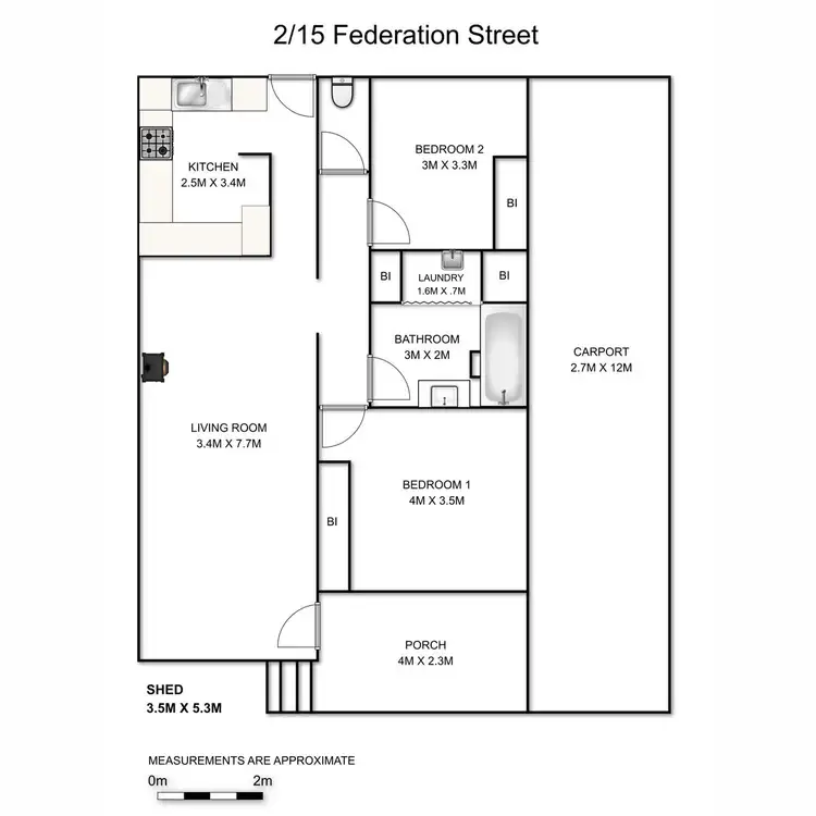 Floorplan of Homely apartment listing, 2/15 Federation Street, South Grafton NSW 2460
