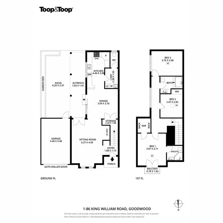 Floorplan of Homely townhouse listing, 1/86 King William Road, Goodwood SA 5034