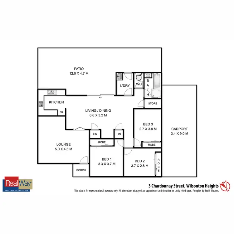 Floorplan of Homely house listing, 3 Chardonnay Street, Wilsonton Heights QLD 4350