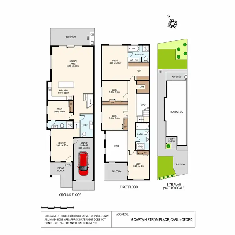Floorplan of Homely semi-detached listing, 6 Captain Strom Place, Carlingford NSW 2118