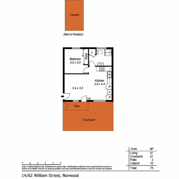 Floorplan of Homely unit listing, 14/62 William Street, Norwood SA 5067
