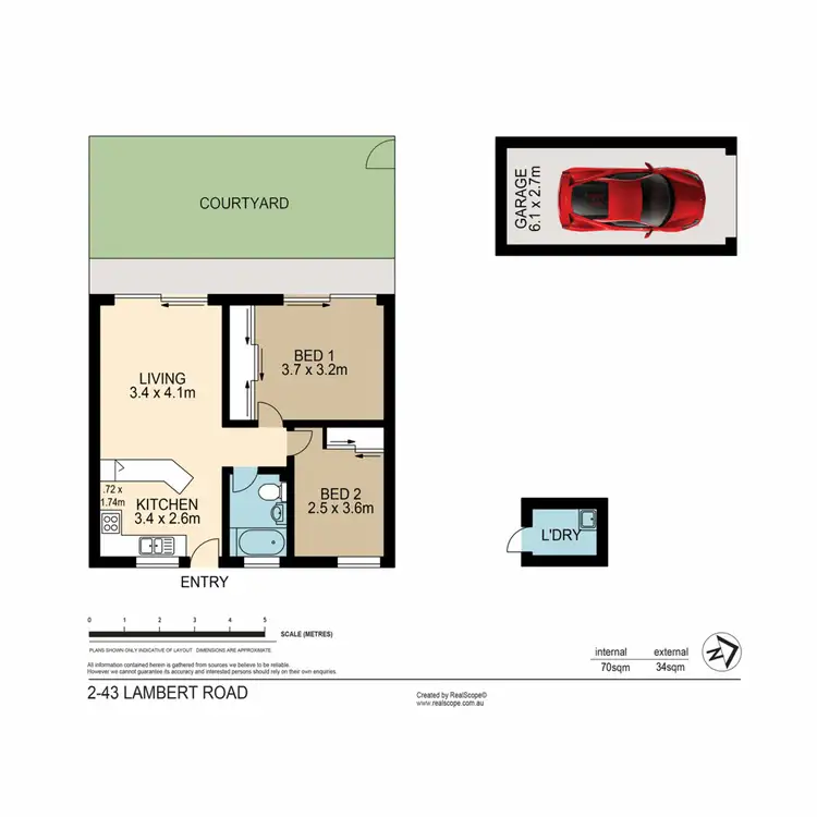 Floorplan of Homely apartment listing, 2/43 Lambert Road, Indooroopilly QLD 4068