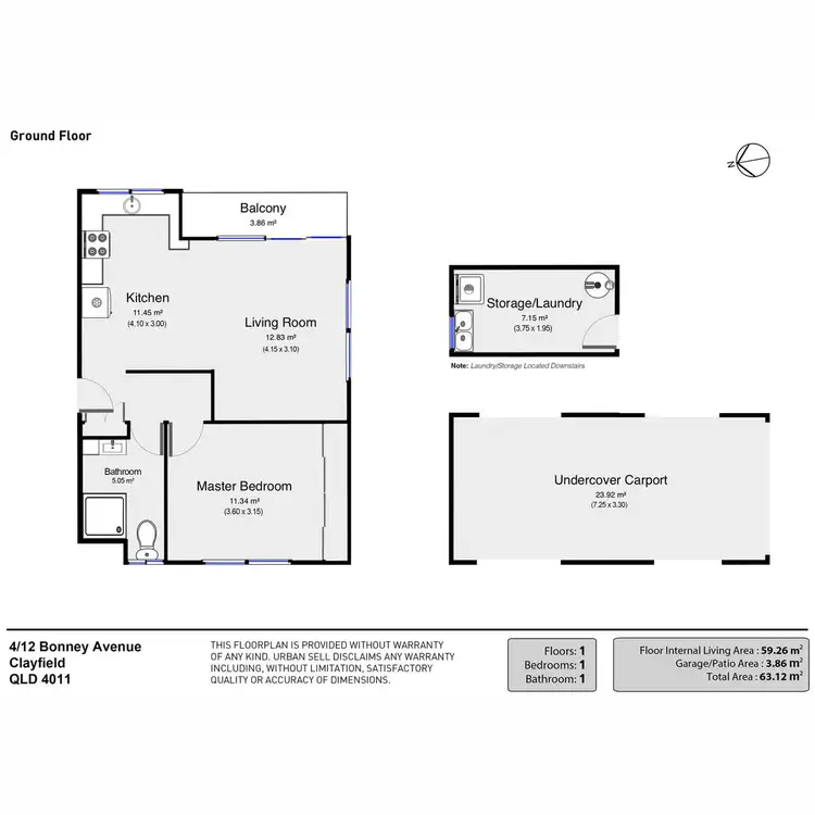 Floorplan of Homely apartment listing, 4/12 Bonney Avenue, Clayfield QLD 4011