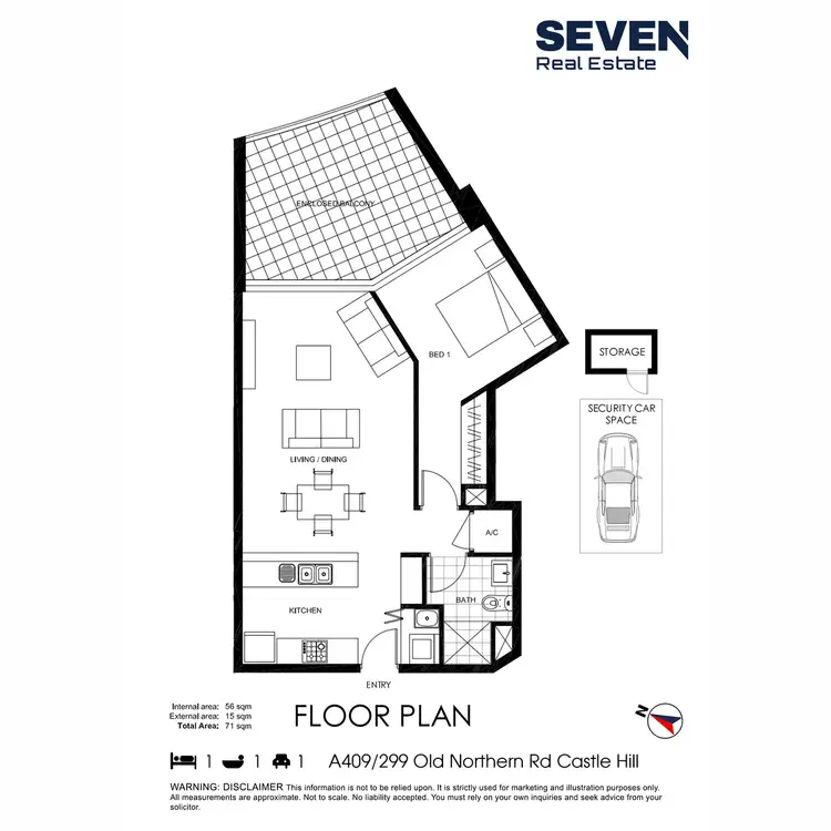 Floorplan of Homely apartment listing, A409/299 Old Northern Road, Castle Hill NSW 2154