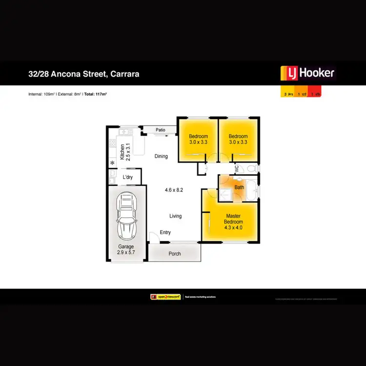 Floorplan of Homely villa listing, 32/28 Ancona Street, Carrara QLD 4211