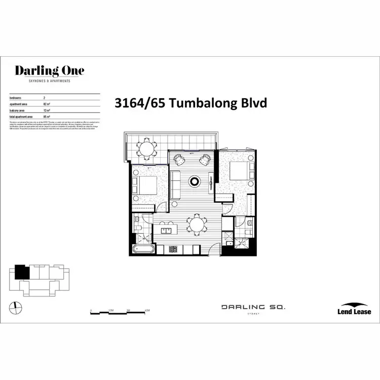 Floorplan of Homely apartment listing, 3164/65 Tumbalong Boulevard, Haymarket NSW 2000