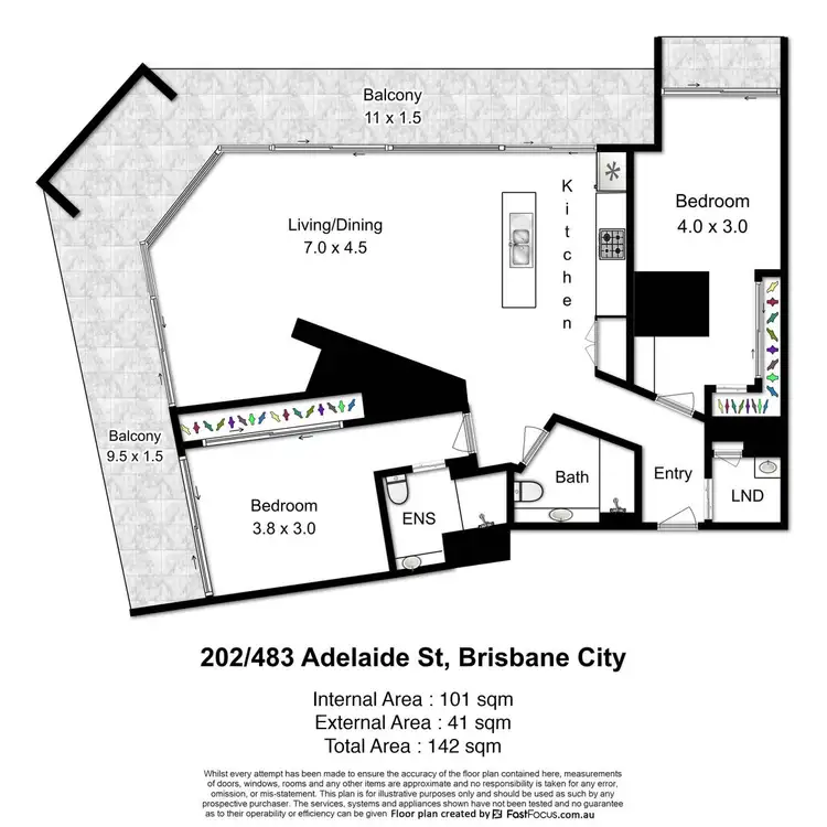 Floorplan of Homely apartment listing, 202/483 Adelaide Street, Brisbane City QLD 4000