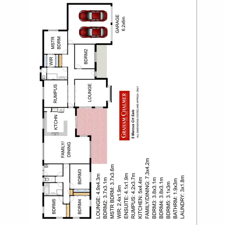 Floorplan of Homely house listing, 5 Marcus Court, Sale VIC 3850