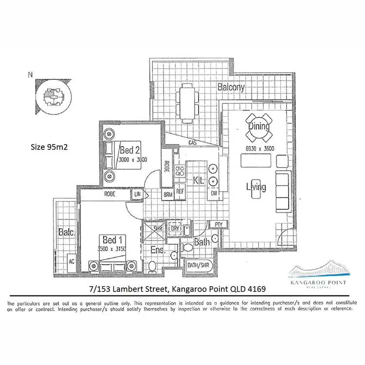 Floorplan of Homely apartment listing, 7/153 Lambert Street, Kangaroo Point QLD 4169