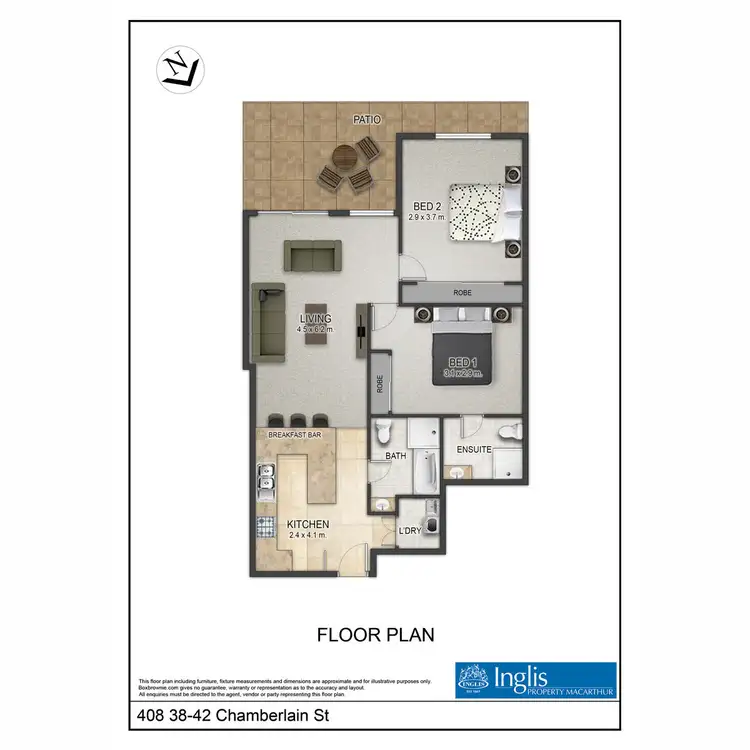 Floorplan of Homely apartment listing, 408/38-42 Chamberlain Street, Campbelltown NSW 2560