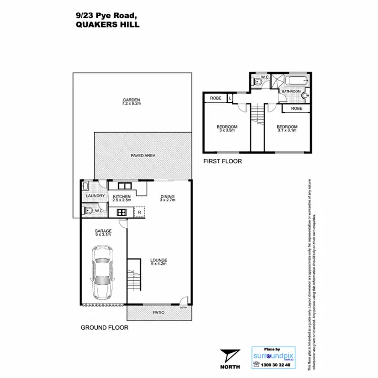 Floorplan of Homely townhouse listing, 9/23 Pye Road, Quakers Hill NSW 2763