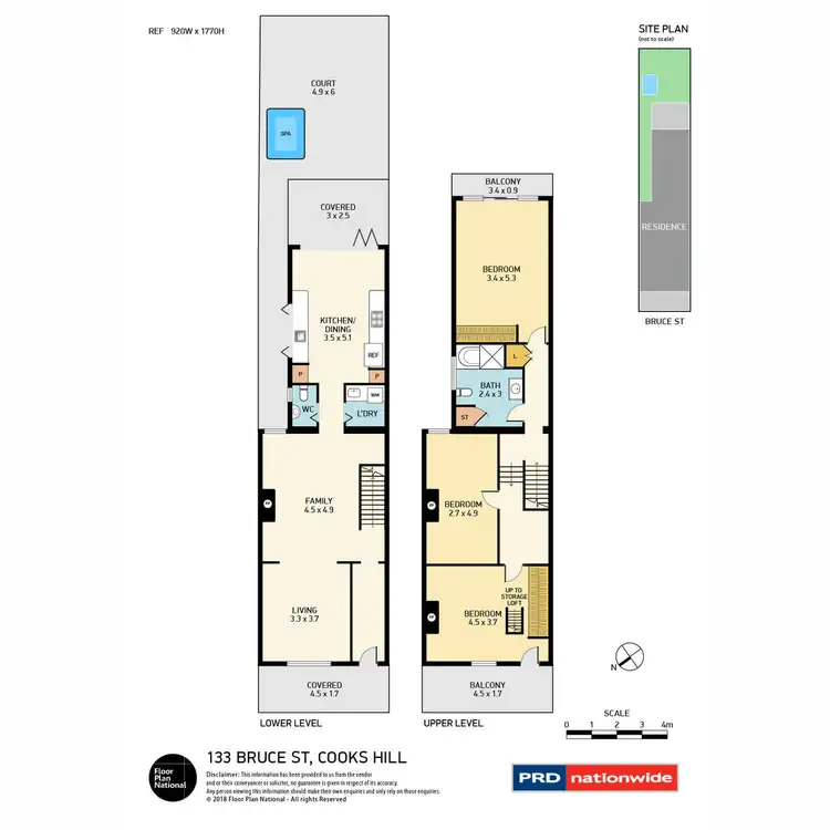 Floorplan of Homely terrace listing, 133 Bruce Street, Cooks Hill NSW 2300