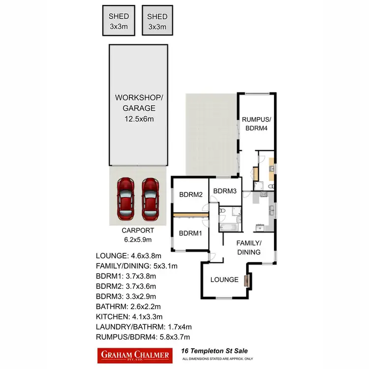 Floorplan of Homely house listing, 16 Templeton Street, Sale VIC 3850