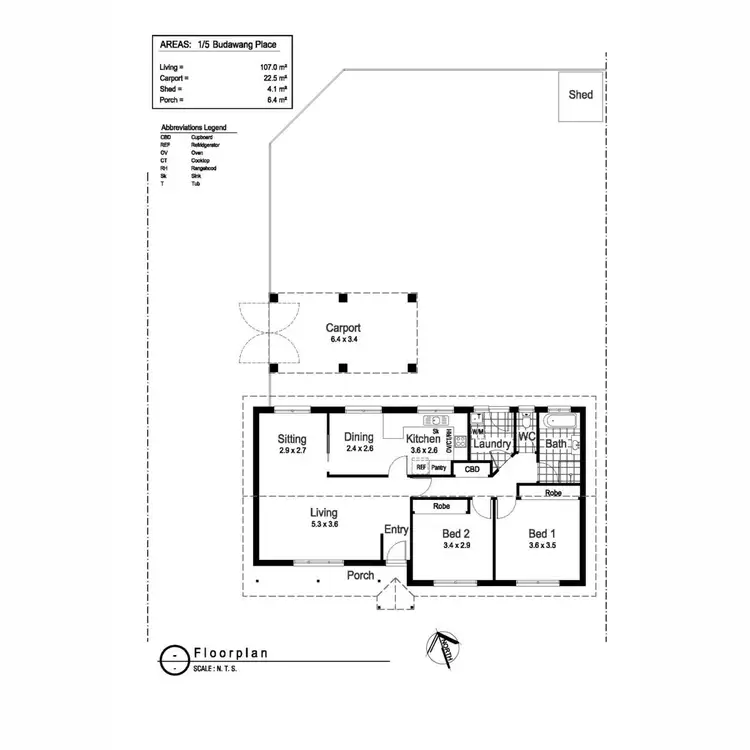 Floorplan of Homely block of units listing, 1/5 Budawang Place, Tatton NSW 2650