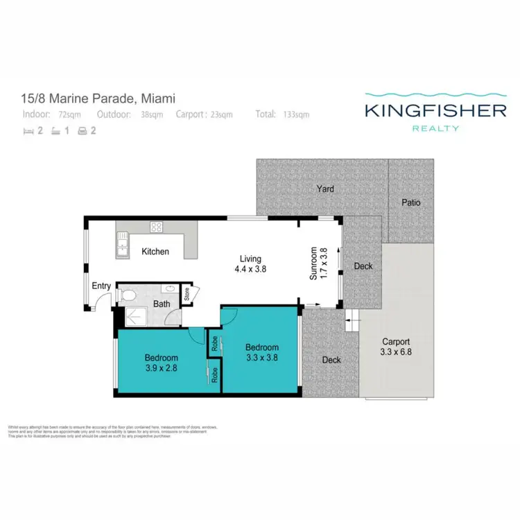Floorplan of Homely apartment listing, 15/8 - 12 Marine Parade, Miami QLD 4220