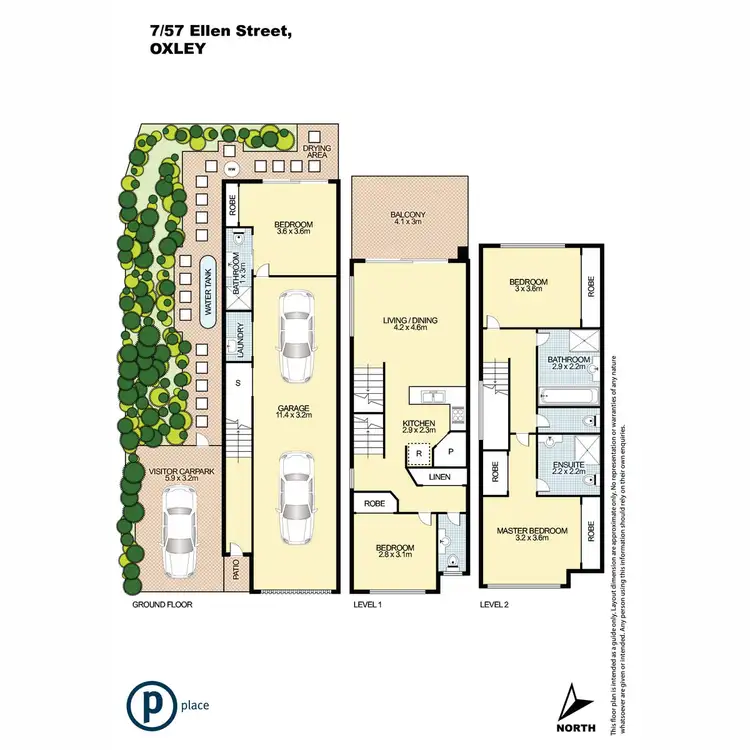 Floorplan of Homely townhouse listing, 7/57 Ellen Street, Oxley QLD 4075