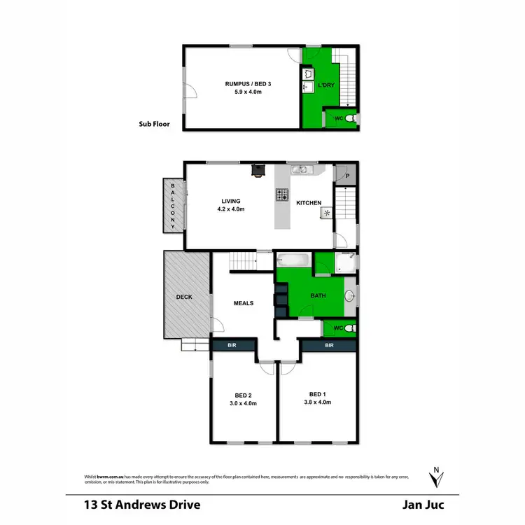 Floorplan of Homely house listing, 13 St Andrews Drive, Jan Juc VIC 3228