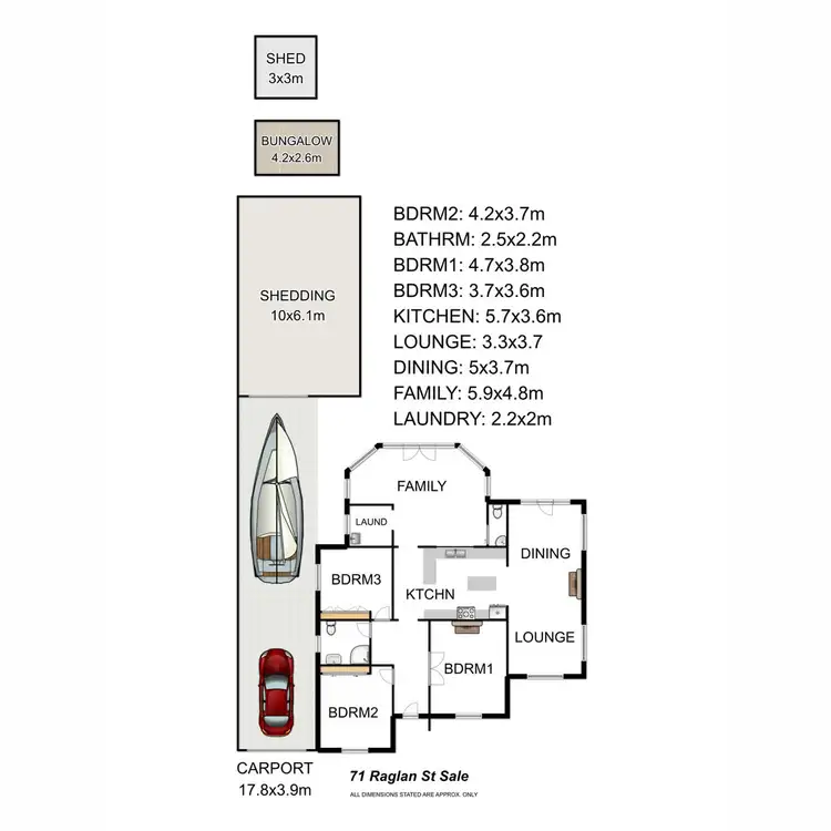 Floorplan of Homely house listing, 71 Raglan Street, Sale VIC 3850