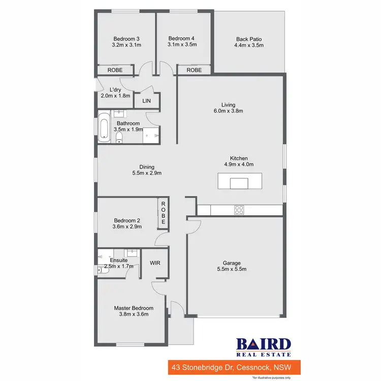 Floorplan of Homely house listing, 43 Stonebridge Drive, Cessnock NSW 2325