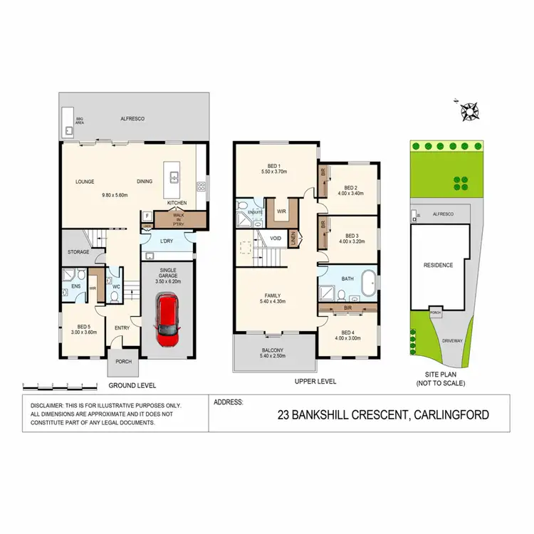 Floorplan of Homely semi-detached listing, 23 Bankshill Crescent, Carlingford NSW 2118