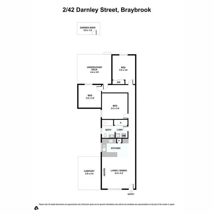 Floorplan of Homely unit listing, 2/42 Darnley Street, Braybrook VIC 3019