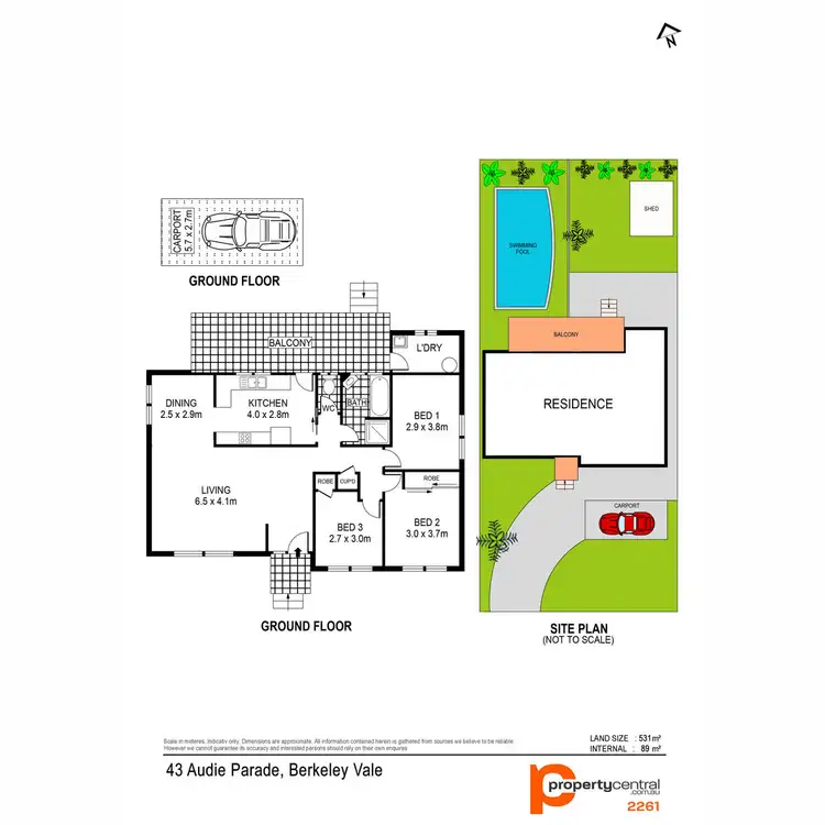 Floorplan of Homely house listing, 43 Audie Parade, Berkeley Vale NSW 2261