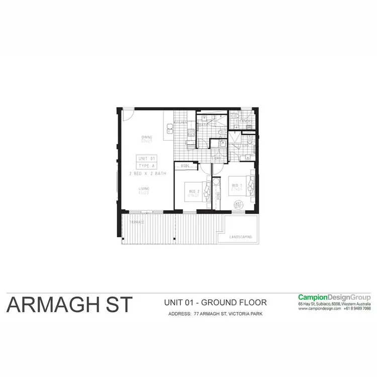 Floorplan of Homely apartment listing, 1/77 Armagh Street, Victoria Park WA 6100