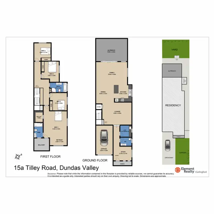 Floorplan of Homely semi-detached listing, A/15 Tilley Street, Dundas Valley NSW 2117