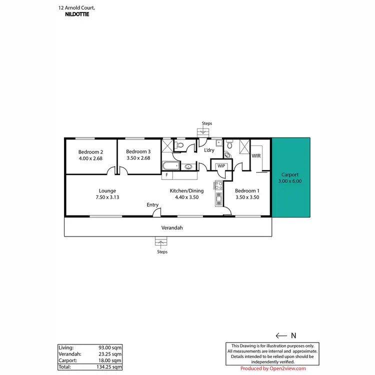 Floorplan of Homely house listing, 12 Arnold Court, Nildottie SA 5238