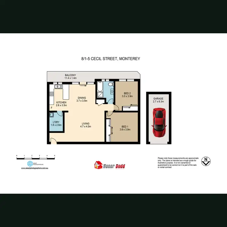 Floorplan of Homely apartment listing, 8/1-5 Cecil Street, Monterey NSW 2217