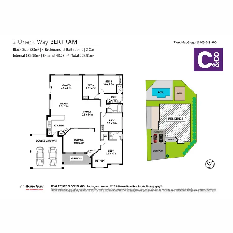 Floorplan of Homely house listing, 2 Orient Way, Bertram WA 6167