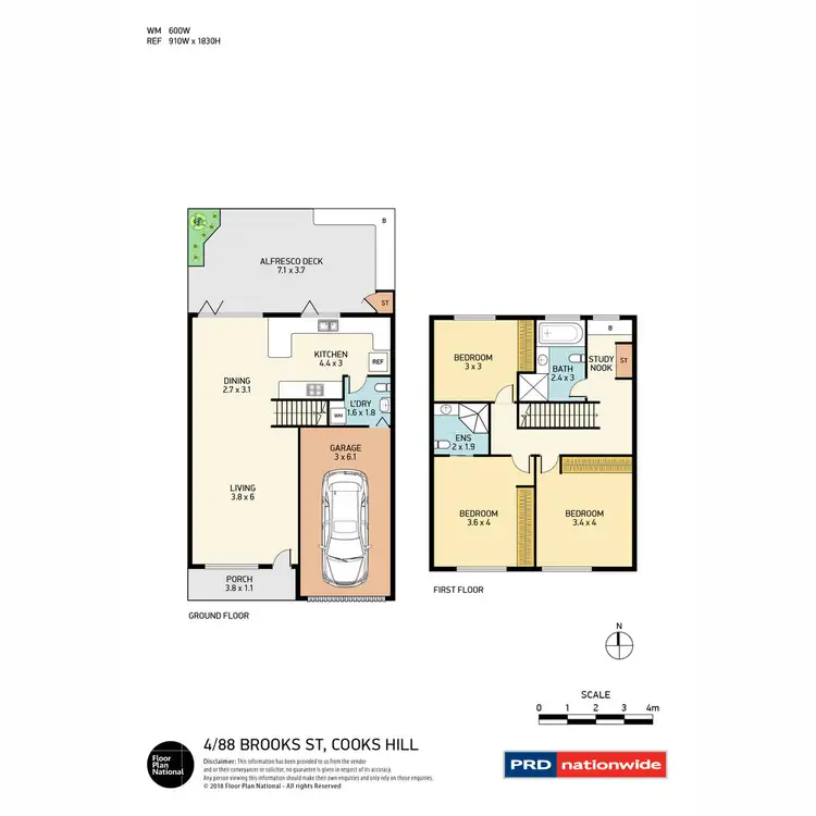 Floorplan of Homely townhouse listing, 4/88 Brooks Street, Cooks Hill NSW 2300