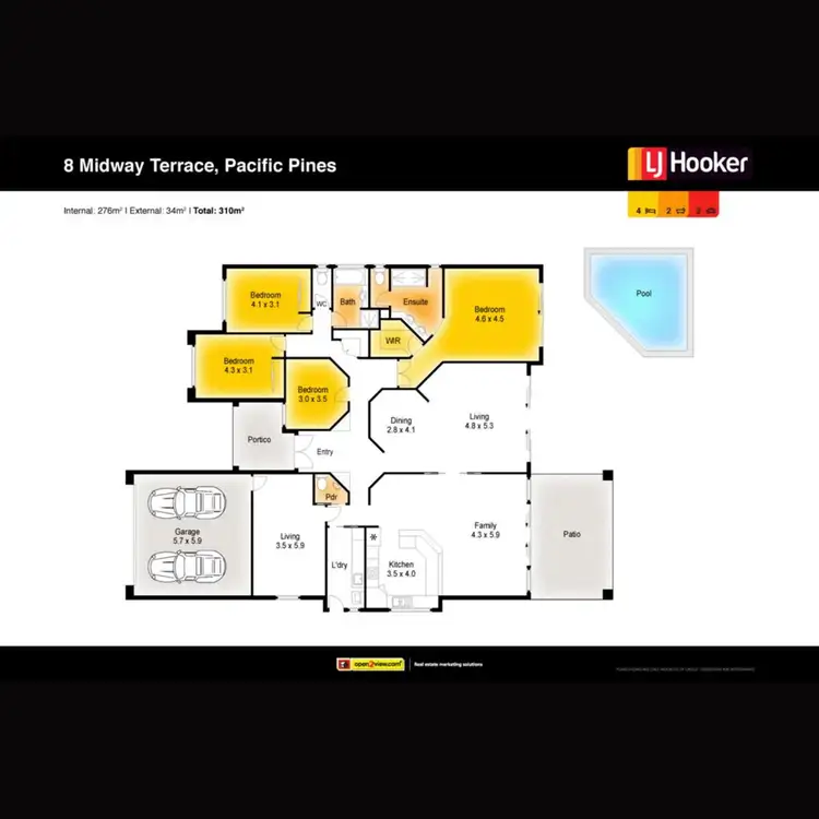 Floorplan of Homely house listing, 8 Midway Terrace, Pacific Pines QLD 4211