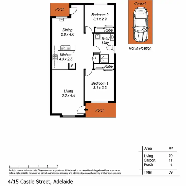 Floorplan of Homely unit listing, 4/15 Castle Street, Adelaide SA 5000