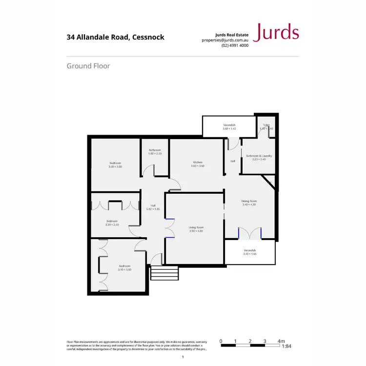 Floorplan of Homely house listing, 34 Allandale Road, Cessnock NSW 2325