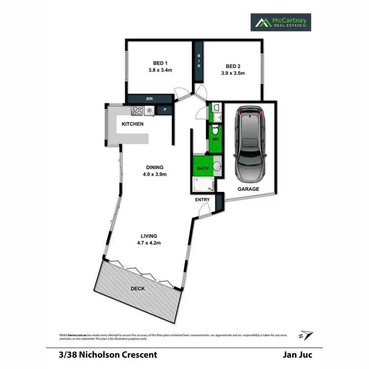 Floorplan of Homely townhouse listing, 3/38 Nicholson Crescent, Jan Juc VIC 3228