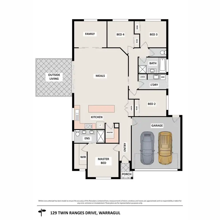 Floorplan of Homely house listing, 129 Twin Ranges Drive, Warragul VIC 3820