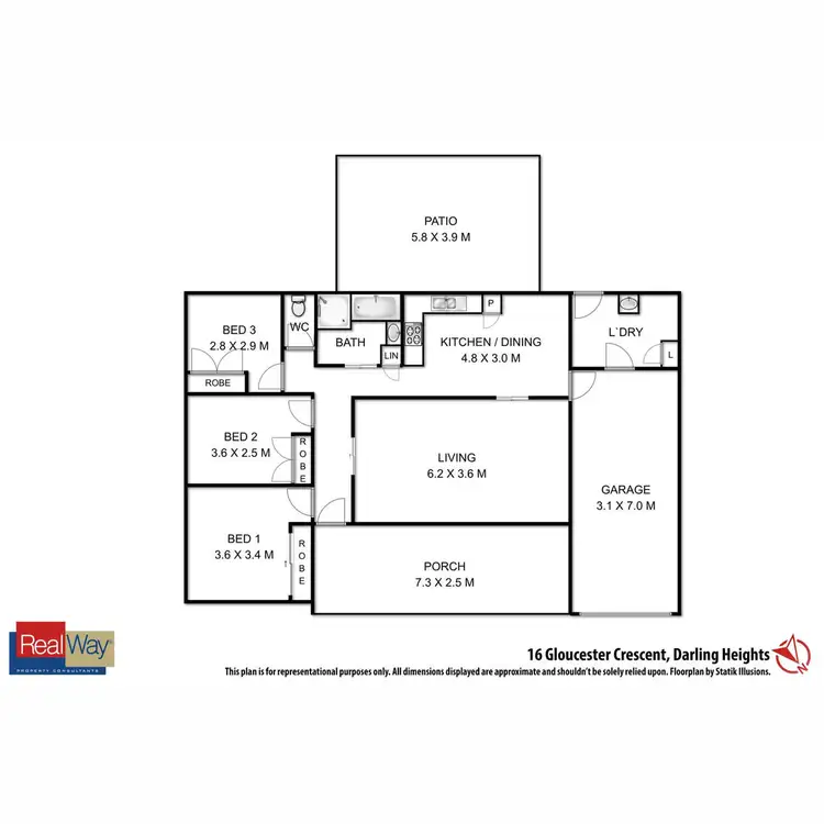 Floorplan of Homely house listing, 16 Gloucester Crescent, Darling Heights QLD 4350