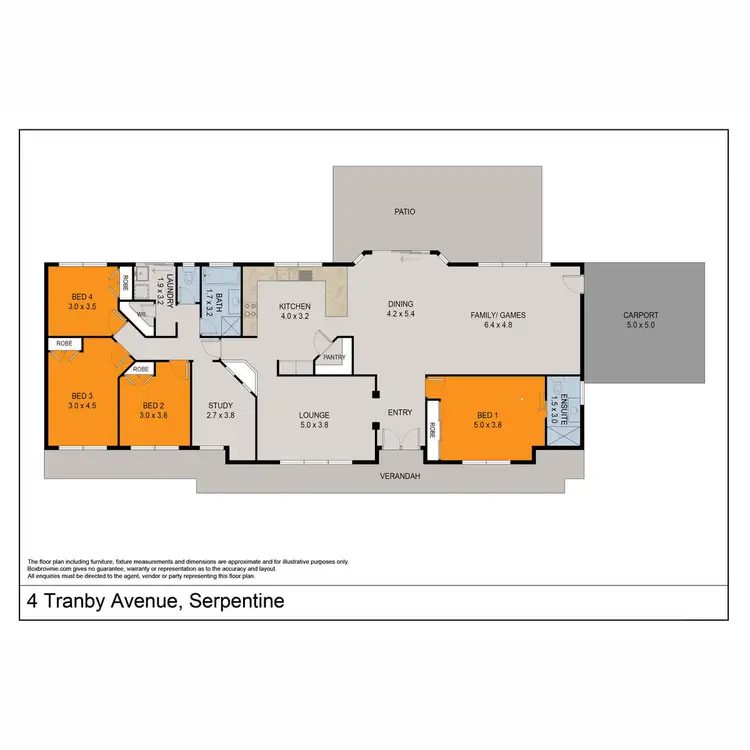 Floorplan of Homely house listing, 4 Tranby Avenue, Serpentine WA 6125