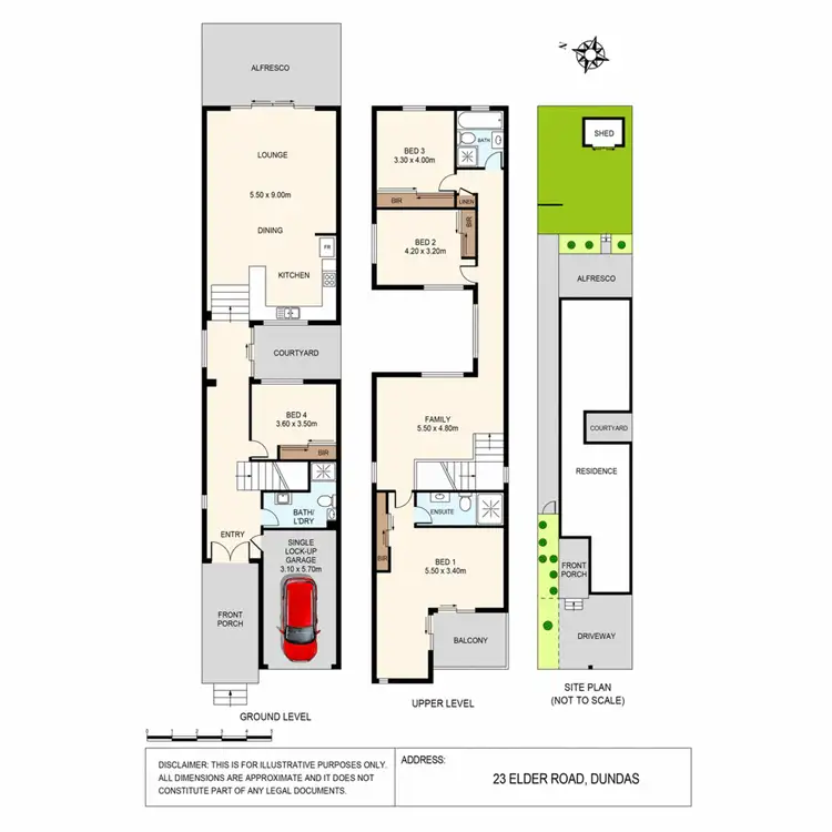 Floorplan of Homely semi-detached listing, 23 Elder Road, Dundas NSW 2117